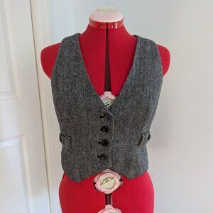 Ann Taylor Loft Herringbone Grey Wool Vest [Size 2]